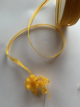 Schleifenband, Ziehband, Kräuselband gelb